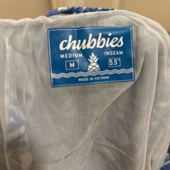 Chubbies Shorts Men's Blue Thigh-Napples 5.5" Lined Swim Trunks Pineapple Medium - Picture 5 of 5
